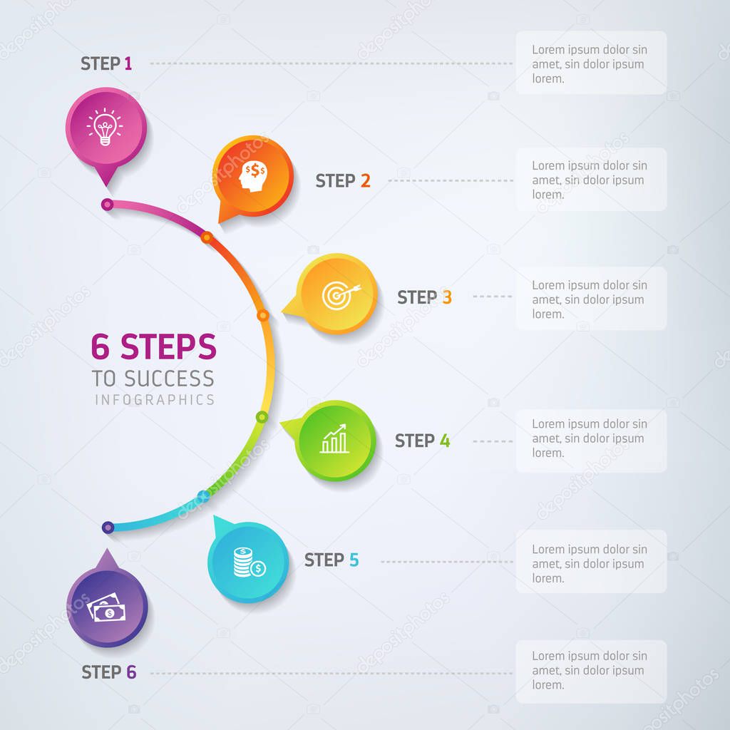 6 Steps Infographics