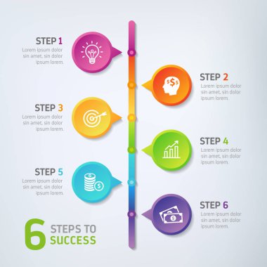 6 adımlar Infographics