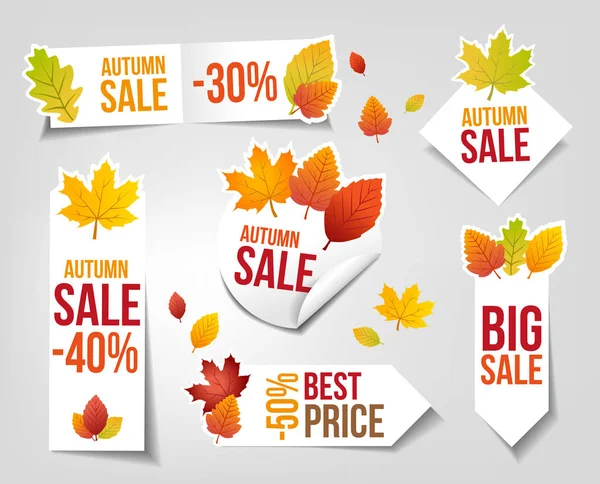 Etiquetas de ventas de otoño — Archivo Imágenes Vectoriales