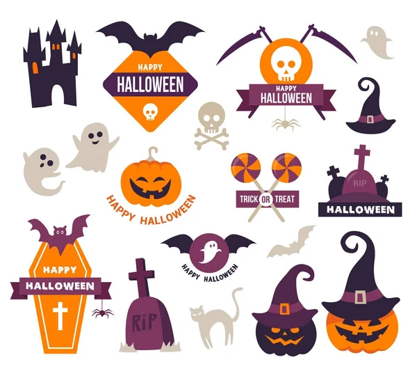 Icônes d'Halloween - Badges — Image vectorielle