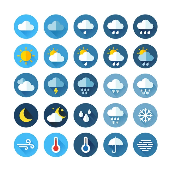Colección de iconos meteorológicos — Vector de stock