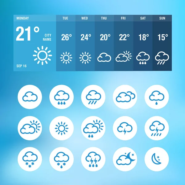 Weather Icons Collection — Stock Vector