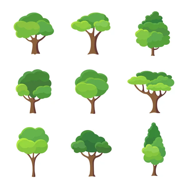 Träd ikoner Collection — Stock vektor