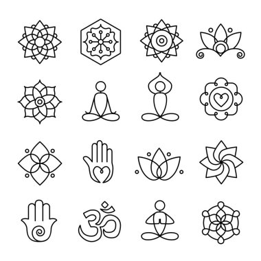 Yoga and Meditation Icons 02 clipart