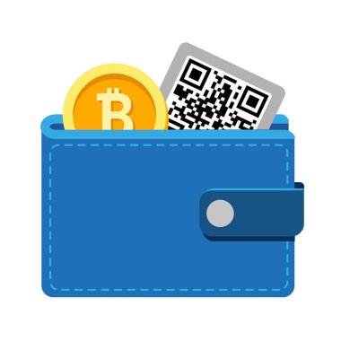Cryptocurrency paralar simgesiyle Bitcoin cüzdan