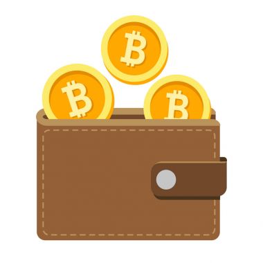 Cryptocurrency paralar simgesiyle Bitcoin cüzdan