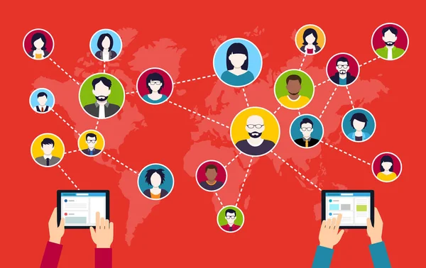 Соціальні мережі - Соціальна мережа — стоковий вектор