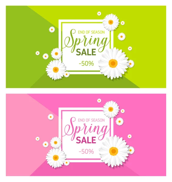 Banners de vendas de primavera —  Vetores de Stock