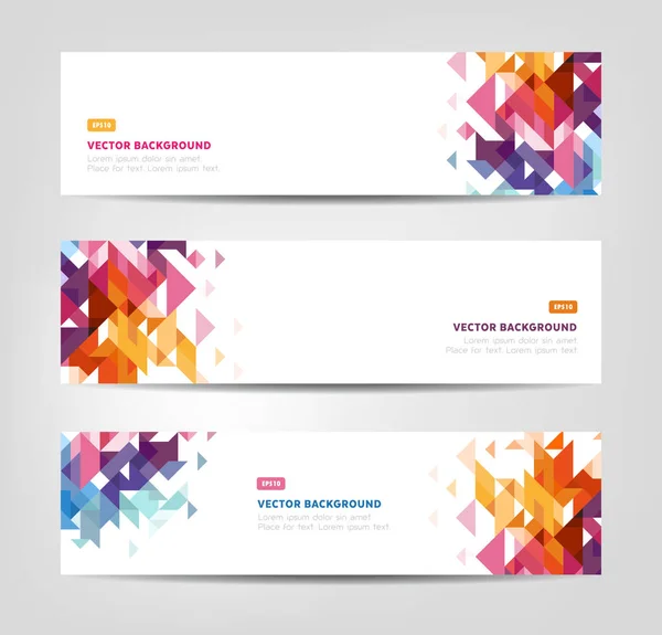 Abstracte Banners - geometrische vormen — Stockvector