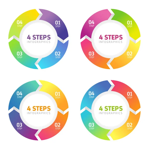 Infográficos Quatro Passos, Sucesso de Negócios —  Vetores de Stock