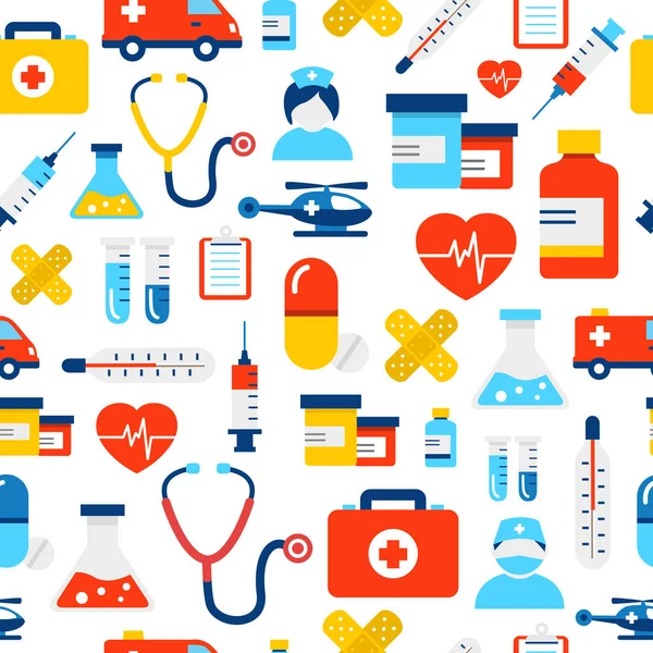 Medical Icons Pattern — Stock Vector