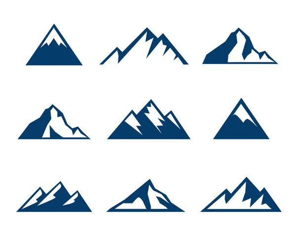 Iconos de montaña - Símbolos — Vector de stock