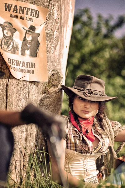 Bela cowboy menina — Fotografia de Stock