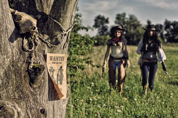 Meninas cowboy bonitas — Fotografia de Stock