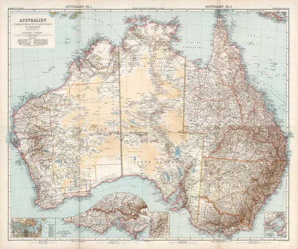 Commonwealth Mapa Australii Miasta Znaki — Zdjęcie stockowe