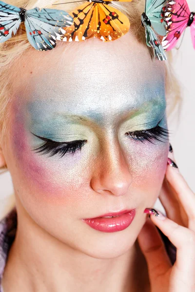 Creatieve make-up - portret — Stockfoto