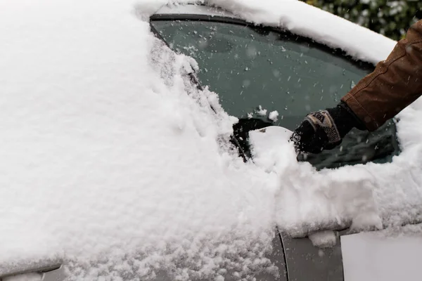 Snowy car - detail — Stock Photo, Image