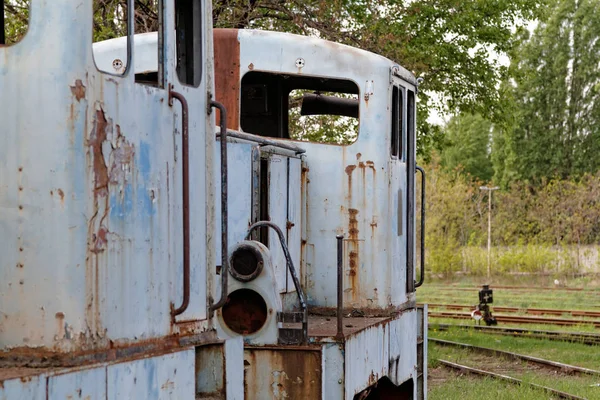 Vieja locomotora detalle foto — Foto de Stock