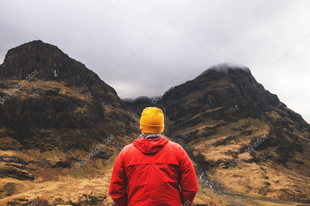 Man walkin in mountains 