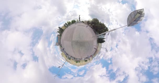 Tiny planet Constitution Square — Stock Video