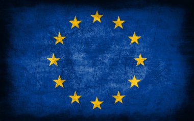 Avrupa Birliği bayrağı ile metal doku
