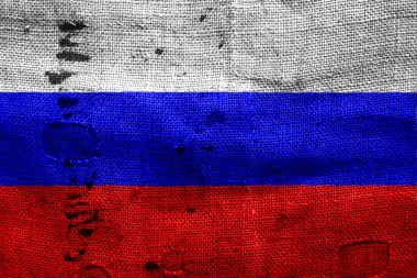 Kumaş doku ile Rusya bayrağı