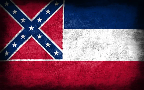 Bandeira do Mississippi, EUA com textura de metal grunge — Fotografia de Stock