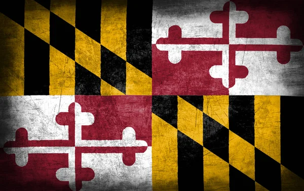 Bandera de Maryland, USA con textura de metal grunge —  Fotos de Stock