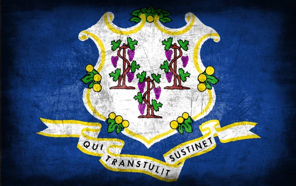 Connecticut bayrak, ABD ile metal doku — Stok fotoğraf