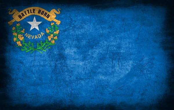 Bandera de Nevada, USA con textura de metal grunge —  Fotos de Stock