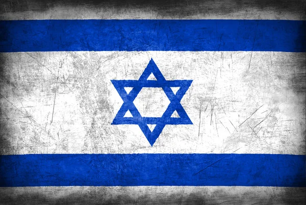 Israel flag with grunge metal texture — Stock Photo, Image