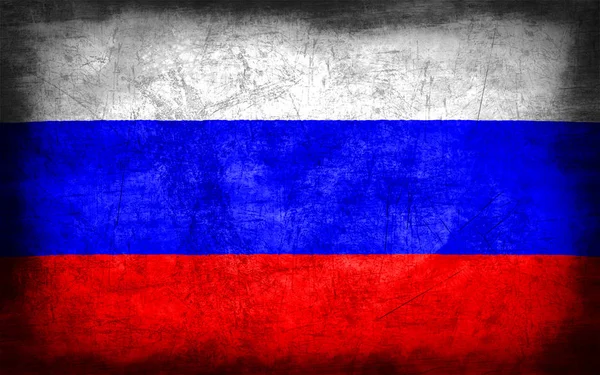 Bandera de Rusia con textura de metal grunge — Foto de Stock