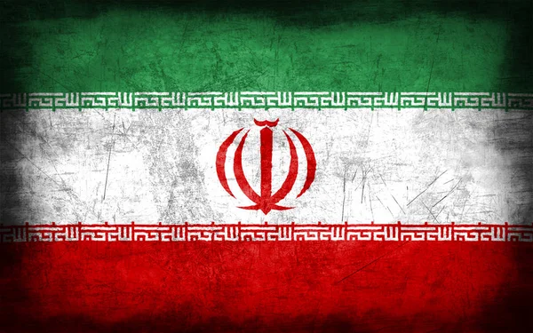 Drapeau Iran avec texture métallique grunge — Photo