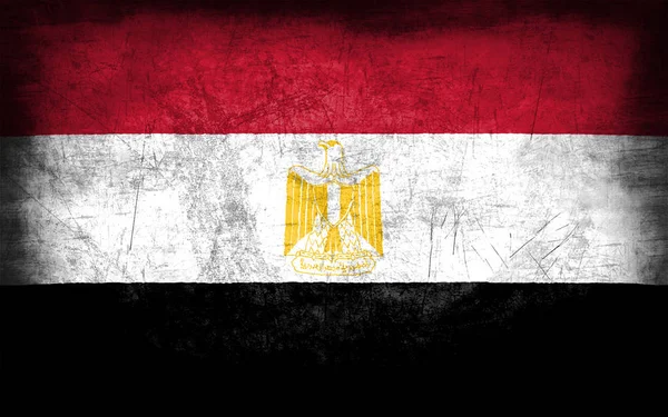 Egitto bandiera con grunge texture metallica — Foto Stock