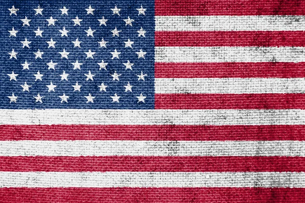 Прапор США з текстурою тканини гранж — стокове фото