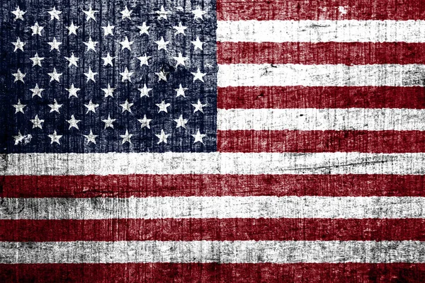 US-Flagge mit Holzstruktur — Stockfoto