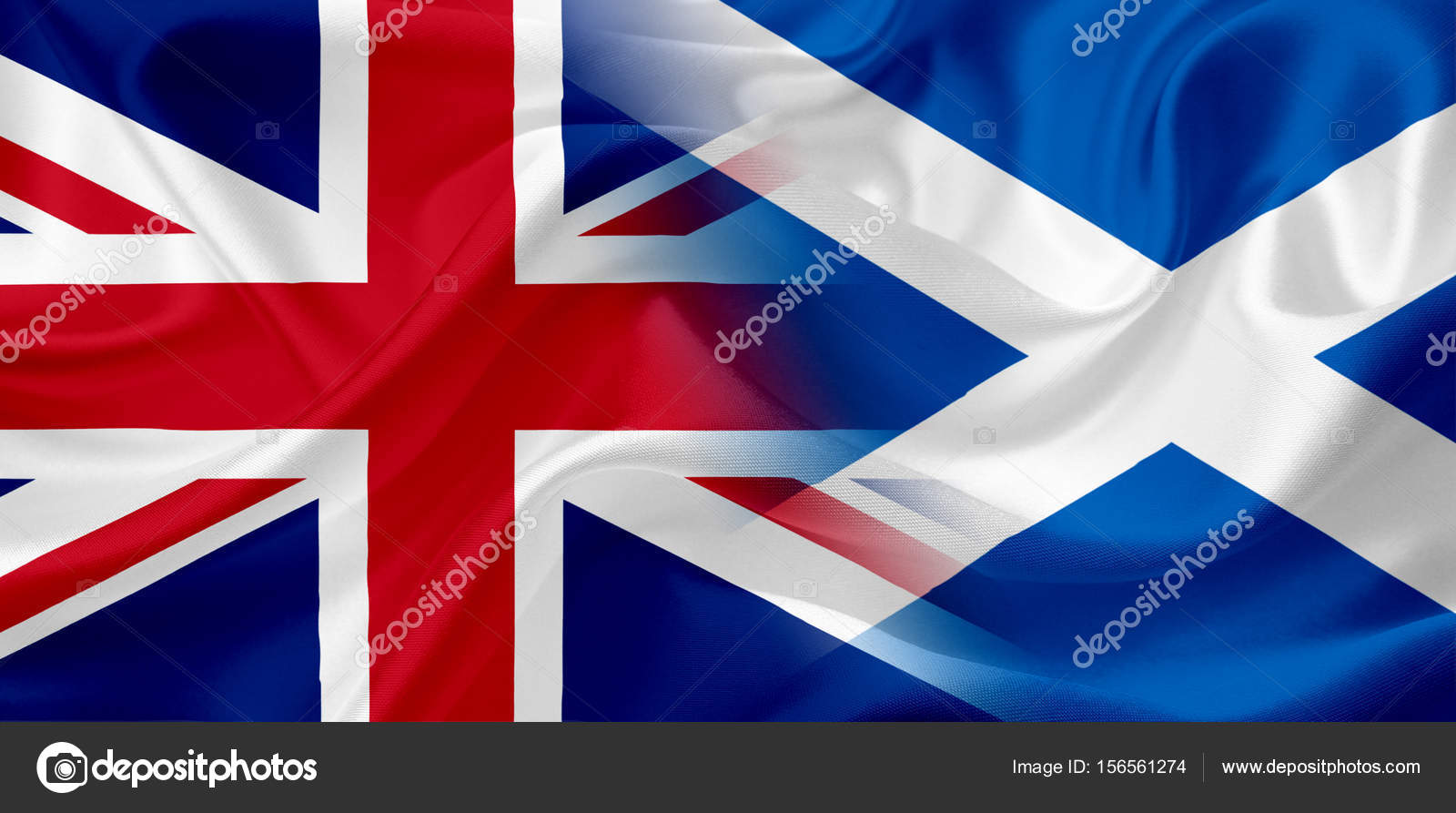 Großbritannien und Schottland Flagge mit Stoff — Stockfoto ...