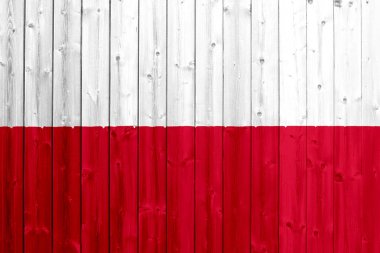 Ahşap doku ile Polonya bayrağı
