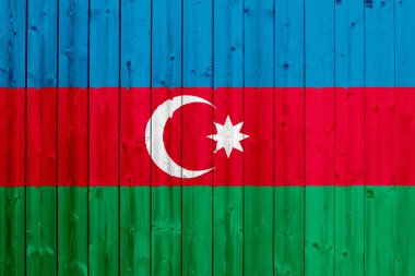 Azerbaycan bayrağı ahşap doku ile