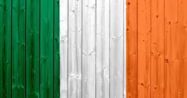 Ireland flag with wood texture — Stock Photo, Image