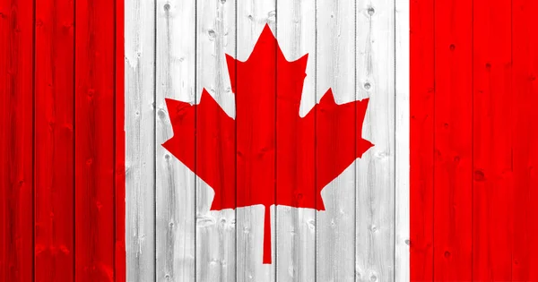 Vlag van Canada met houtstructuur — Stockfoto