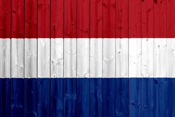Ολλανδική σημαία με υφή ξύλου — Φωτογραφία Αρχείου