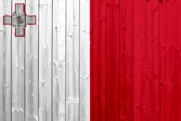 Vlag van Malta met houtstructuur — Stockfoto