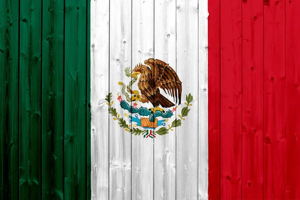 Bandera de México con textura de madera — Foto de Stock