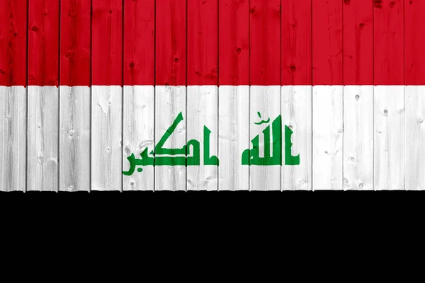 Bandera de Irak con textura de madera — Foto de Stock