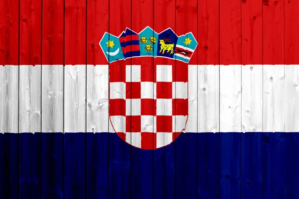 クロアチアの旗ウッド テクスチャ — ストック写真
