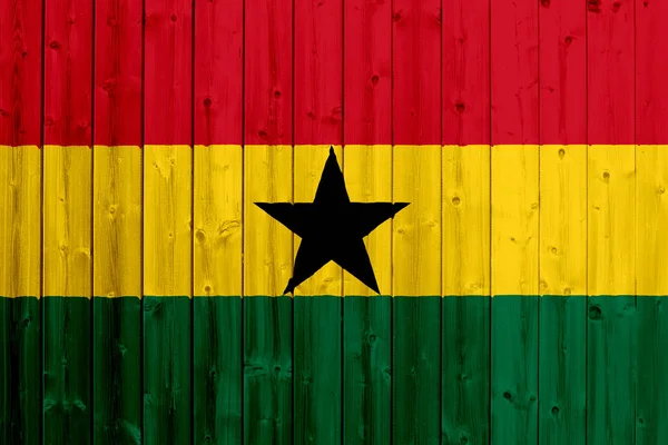 Ahşap doku ile Gana bayrak