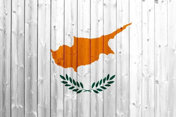 Bandeira de Chipre com textura de madeira — Fotografia de Stock