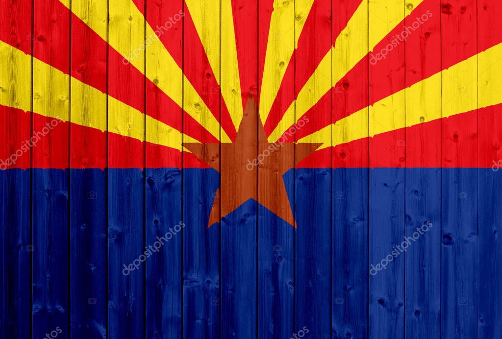 National flag with wooden texture