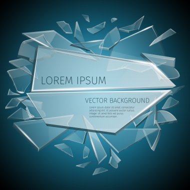 Broken glass label vector design